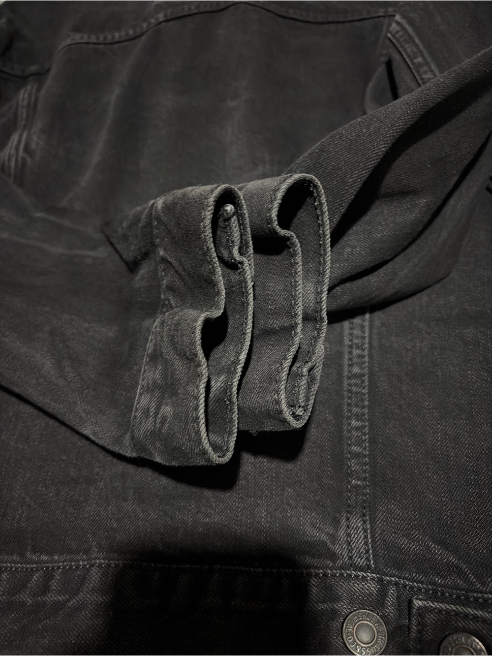 Levi’s Black Denim Trucker Jacket Size Medium - Excellent Condition - Picture 8 of 11